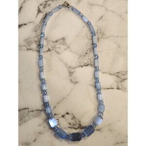 Vintage Blue Glass Beaded Necklace